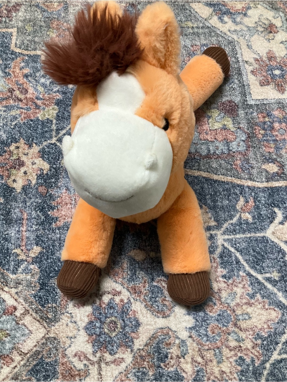 Plush Orange Horse Stuffed Animal — Soft Cuddly Pony for Kids